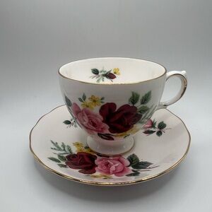 Floral Teacup and Saucer Set